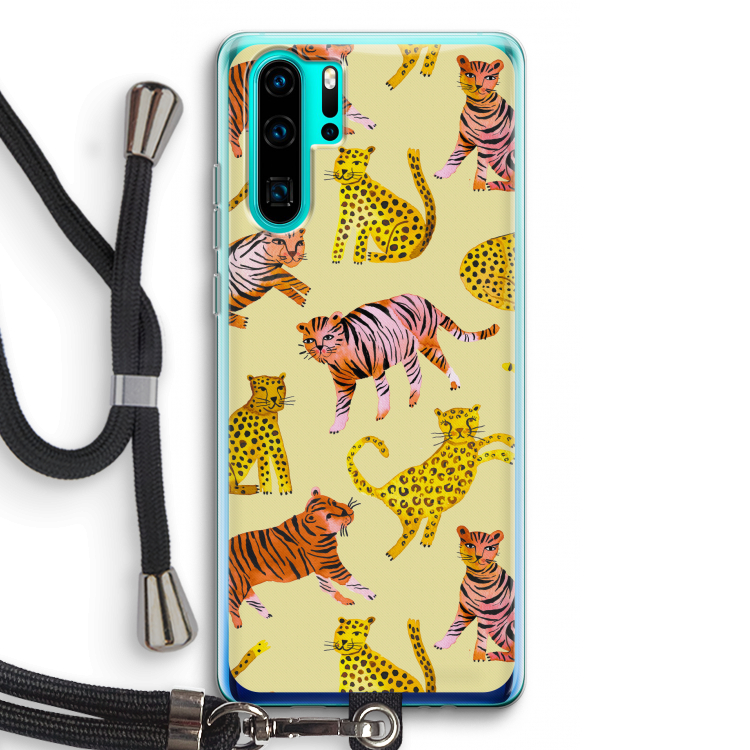 Cute Tigers and Leopards: Huawei P30 Pro Transparant Hoesje met koord
