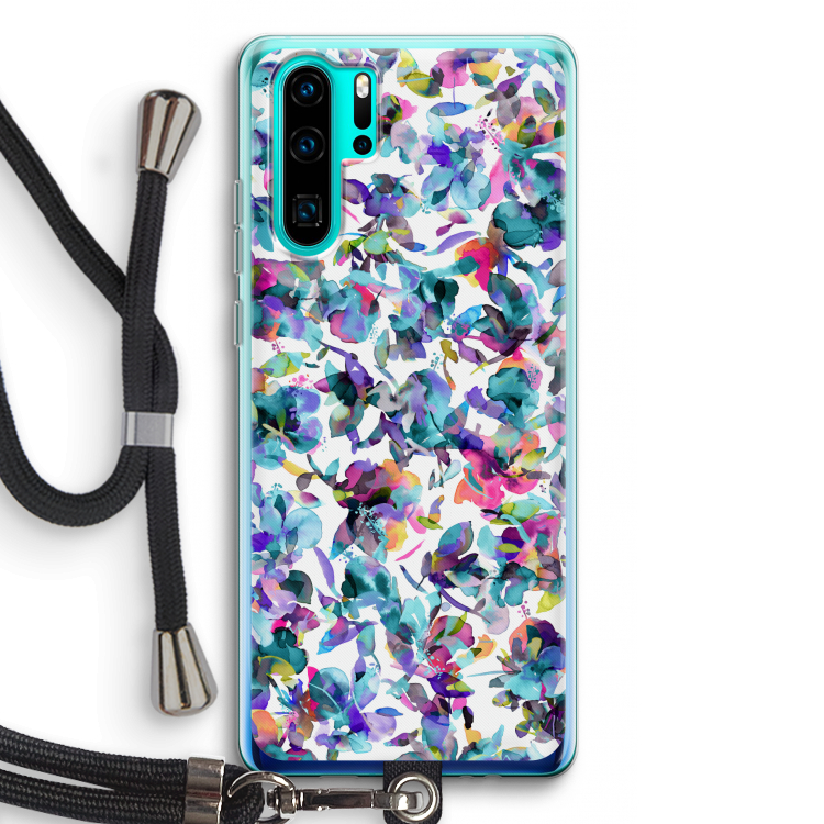 Hibiscus Flowers: Huawei P30 Pro Transparant Hoesje met koord