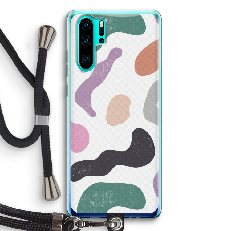 Memphis Shapes: Huawei P30 Pro Transparant Hoesje met koord