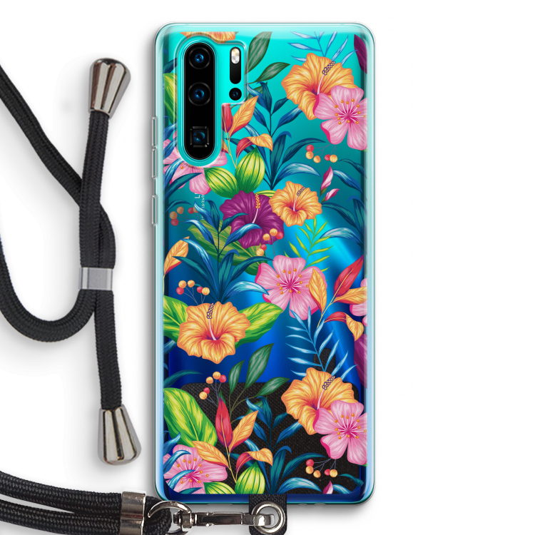 Tropisch 2: Huawei P30 Pro Transparant Hoesje met koord