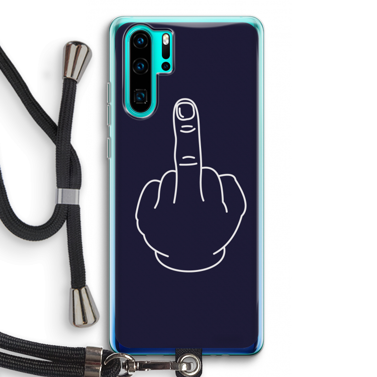 F**k U: Huawei P30 Pro Transparant Hoesje met koord