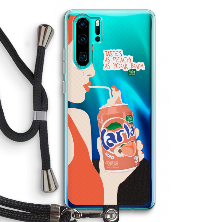 Peach please!: Huawei P30 Pro Transparant Hoesje met koord