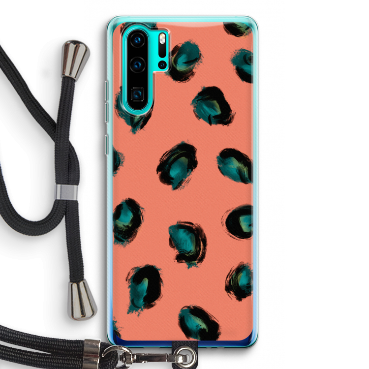 Pink Cheetah: Huawei P30 Pro Transparant Hoesje met koord