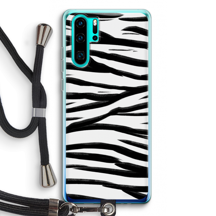 Zebra pattern: Huawei P30 Pro Transparant Hoesje met koord