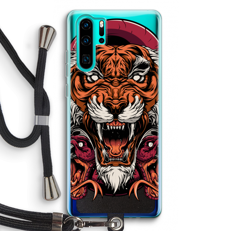 Tiger and Rattlesnakes: Huawei P30 Pro Transparant Hoesje met koord