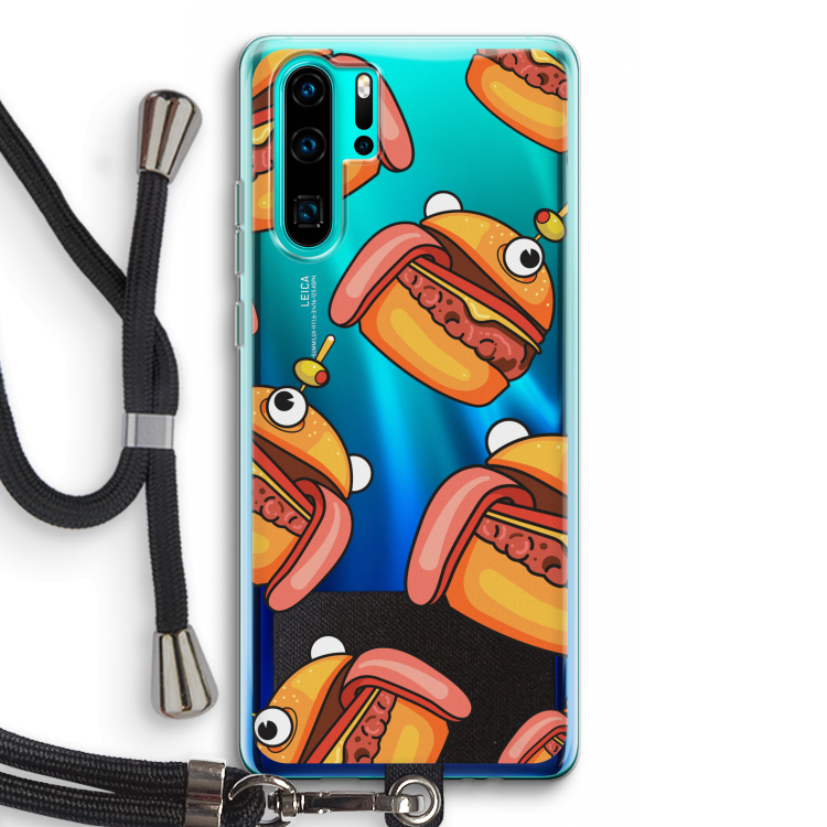 Hamburger: Huawei P30 Pro Transparant Hoesje met koord