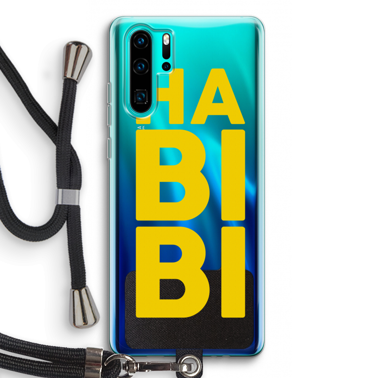 Habibi Blue: Huawei P30 Pro Transparant Hoesje met koord