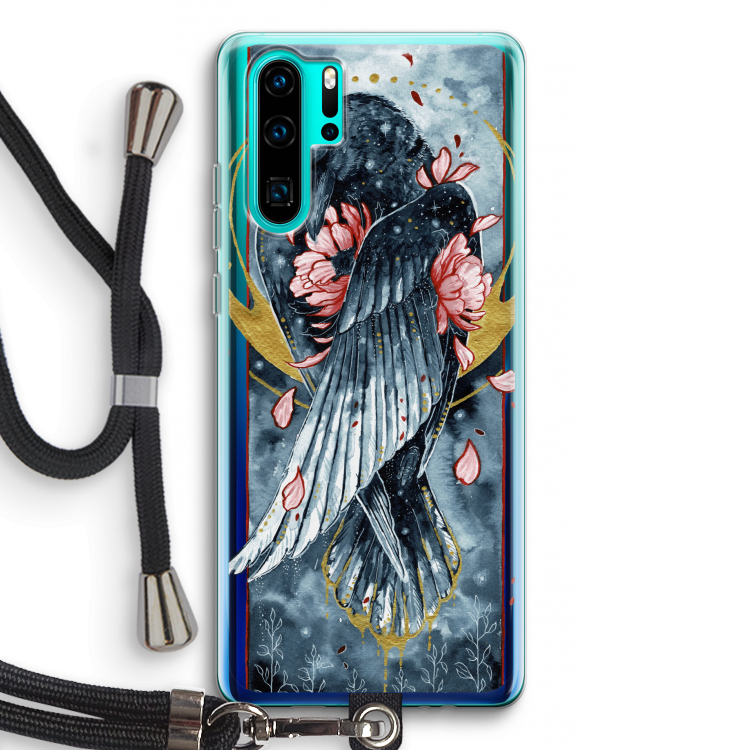 Golden Raven: Huawei P30 Pro Transparant Hoesje met koord