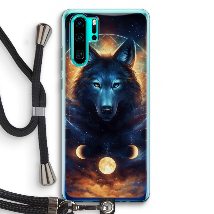 Wolf Dreamcatcher: Huawei P30 Pro Transparant Hoesje met koord