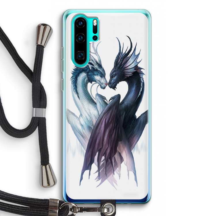 Yin Yang Dragons: Huawei P30 Pro Transparant Hoesje met koord