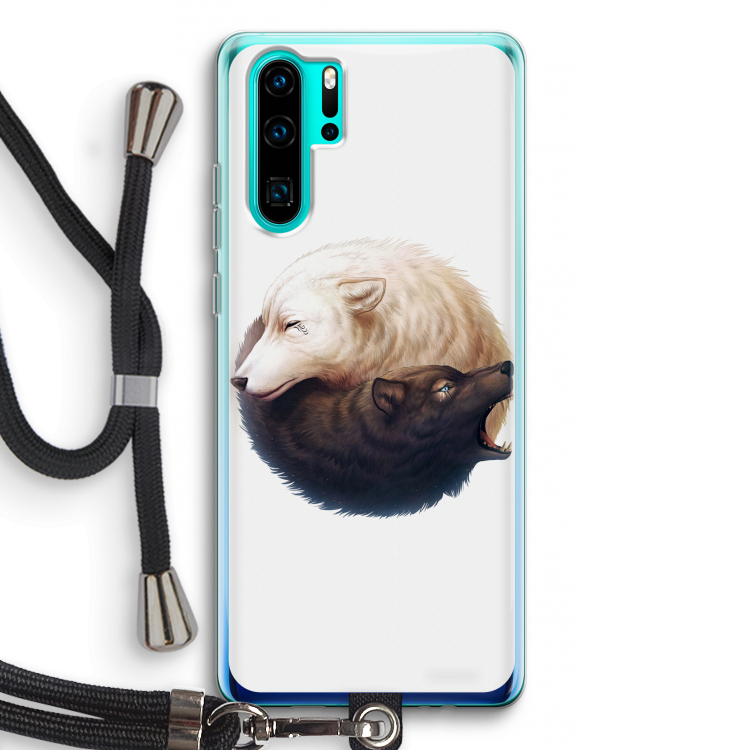 Yin Yang Wolves: Huawei P30 Pro Transparant Hoesje met koord