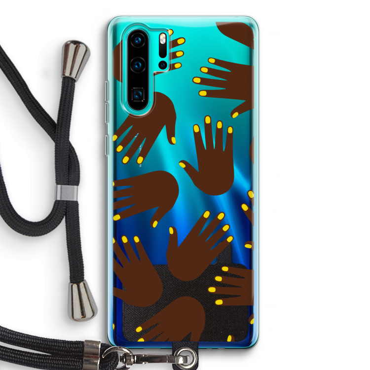 Hands dark: Huawei P30 Pro Transparant Hoesje met koord