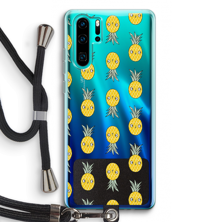 Ananas: Huawei P30 Pro Transparant Hoesje met koord