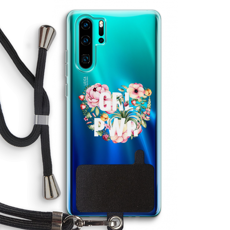 GRL PWR Flower: Huawei P30 Pro Transparant Hoesje met koord