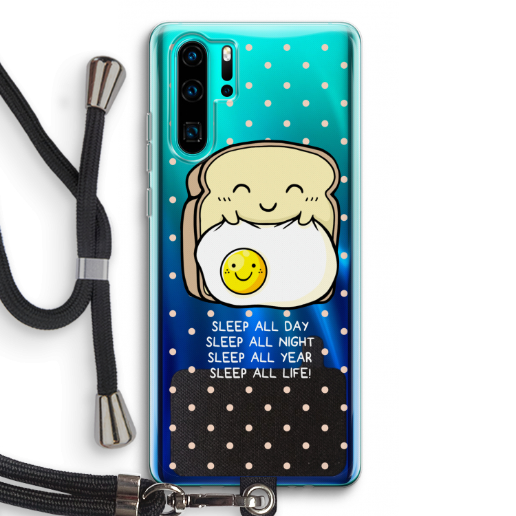Sleep All Day: Huawei P30 Pro Transparant Hoesje met koord