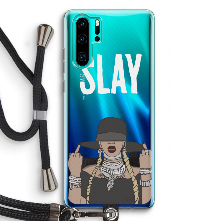 Slay All Day: Huawei P30 Pro Transparant Hoesje met koord