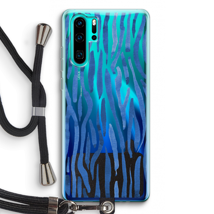Blauwe nerven: Huawei P30 Pro Transparant Hoesje met koord