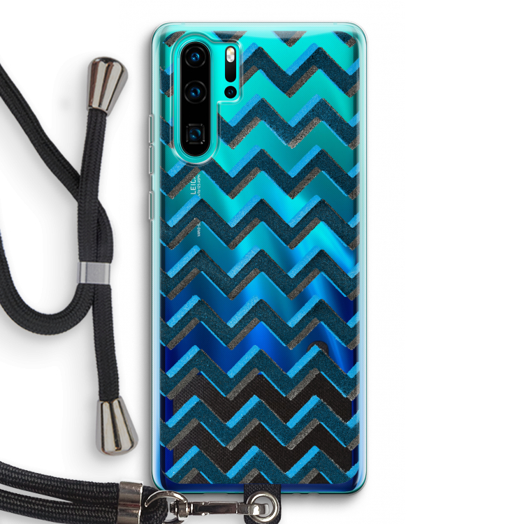 Onderbroken lijn: Huawei P30 Pro Transparant Hoesje met koord