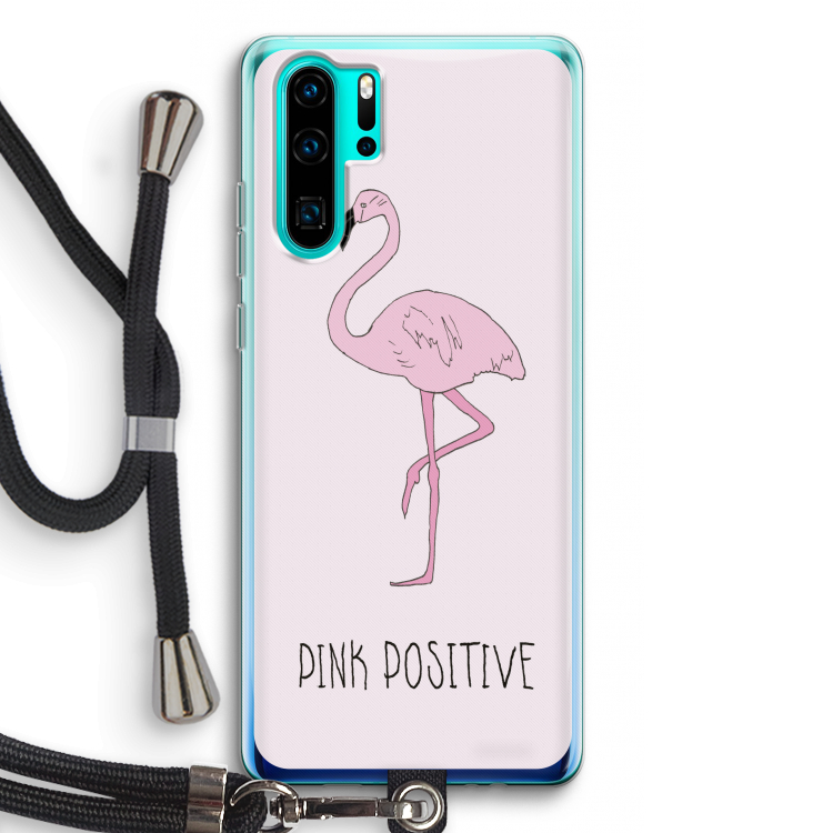 Pink positive: Huawei P30 Pro Transparant Hoesje met koord