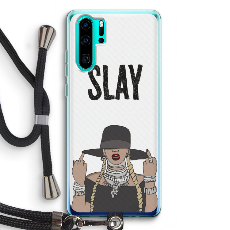 Slay All Day: Huawei P30 Pro Transparant Hoesje met koord