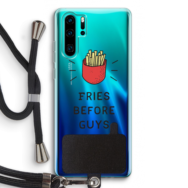Fries before guys: Huawei P30 Pro Transparant Hoesje met koord