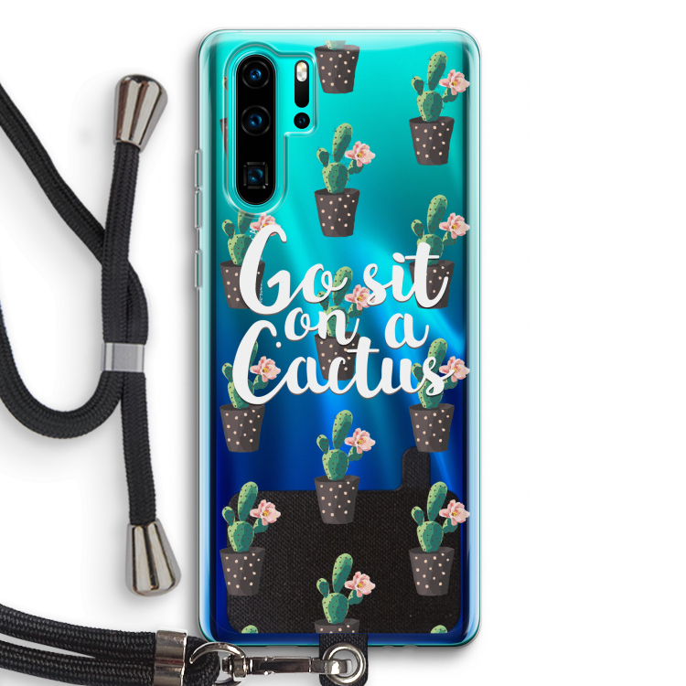 Cactus quote: Huawei P30 Pro Transparant Hoesje met koord