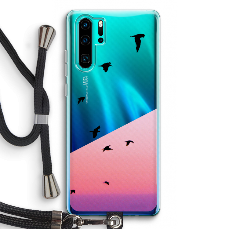 Fly away: Huawei P30 Pro Transparant Hoesje met koord