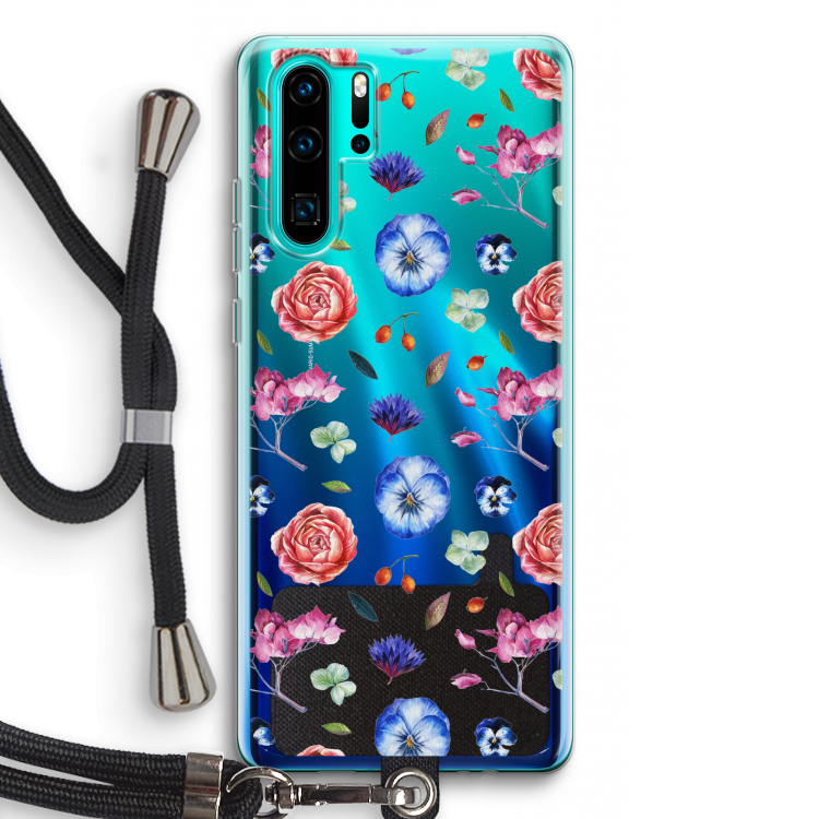 Bloemetjes: Huawei P30 Pro Transparant Hoesje met koord