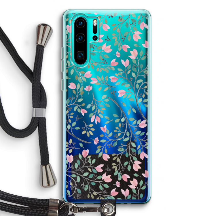 Sierlijke bloemen: Huawei P30 Pro Transparant Hoesje met koord