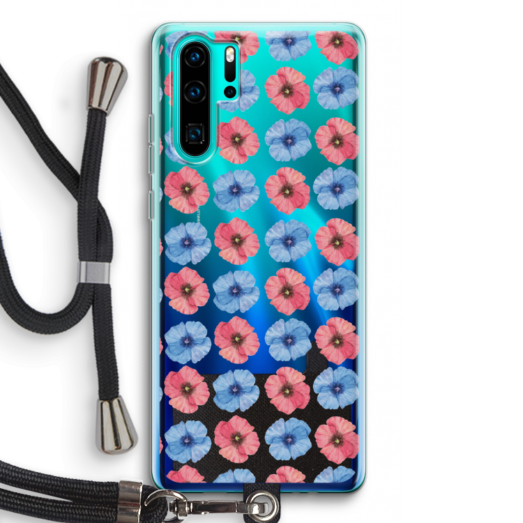 Klaproosjes: Huawei P30 Pro Transparant Hoesje met koord