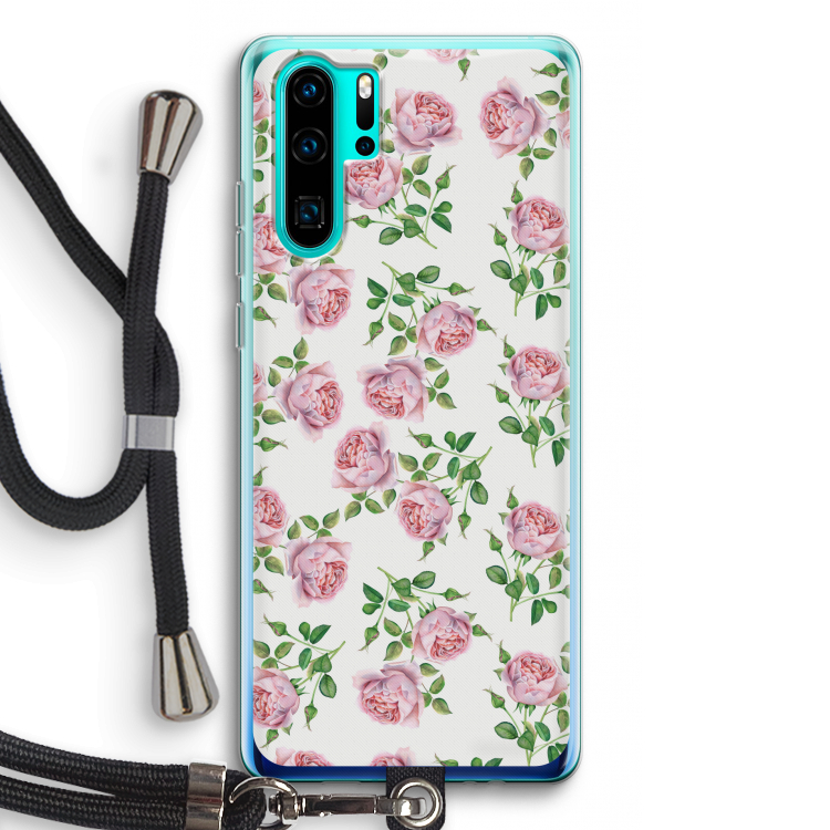 Kleine roosjes: Huawei P30 Pro Transparant Hoesje met koord
