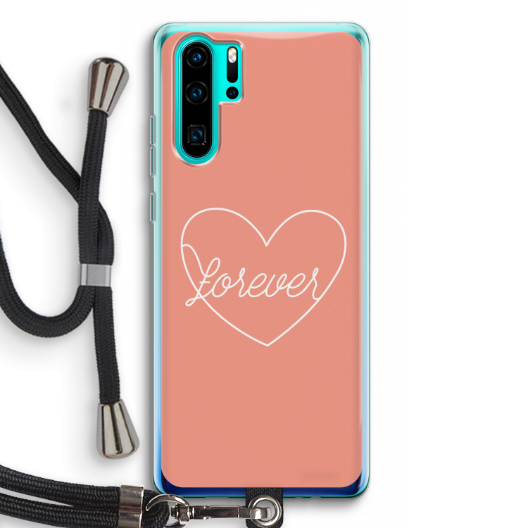 Forever heart: Huawei P30 Pro Transparant Hoesje met koord