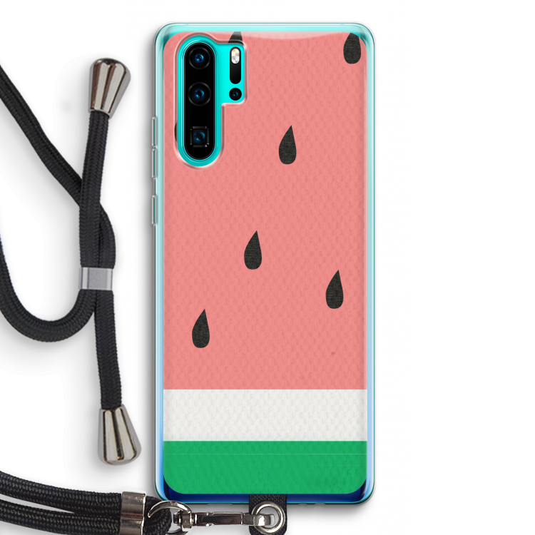 Watermeloen: Huawei P30 Pro Transparant Hoesje met koord