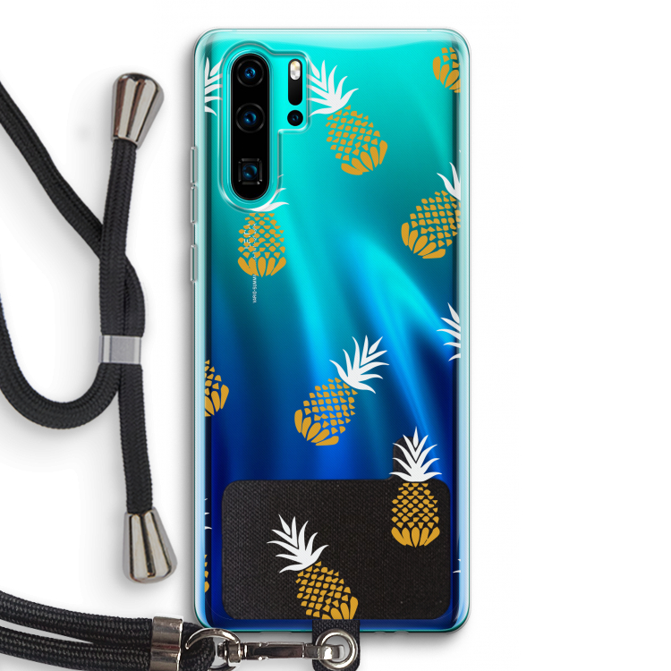 Ananasjes: Huawei P30 Pro Transparant Hoesje met koord
