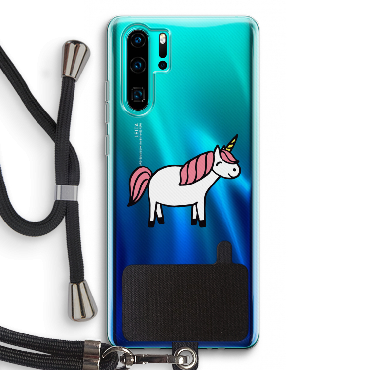 Eenhoorn: Huawei P30 Pro Transparant Hoesje met koord