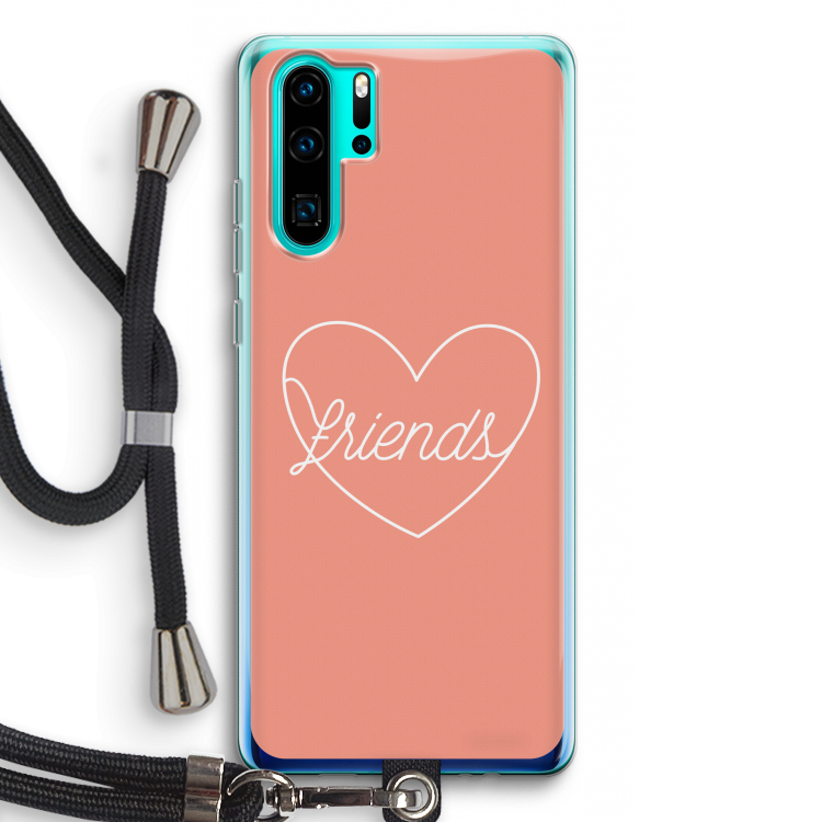 Friends heart: Huawei P30 Pro Transparant Hoesje met koord