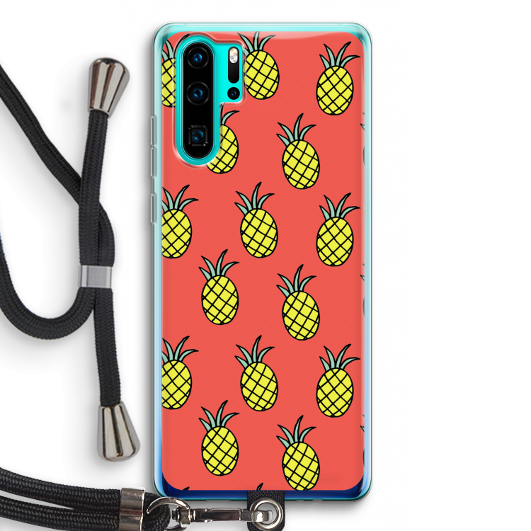 Ananas: Huawei P30 Pro Transparant Hoesje met koord