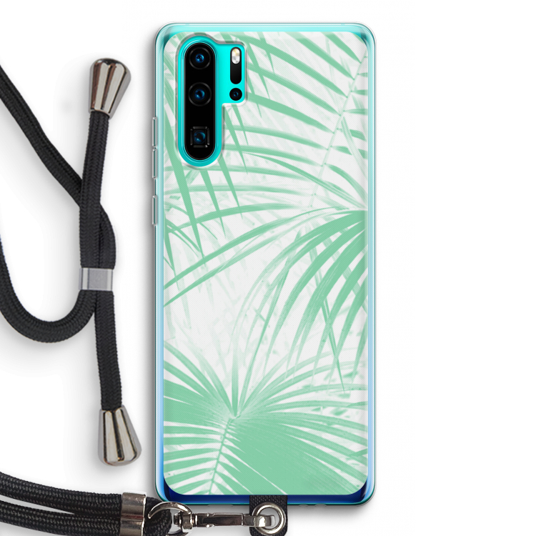 Palmbladeren: Huawei P30 Pro Transparant Hoesje met koord