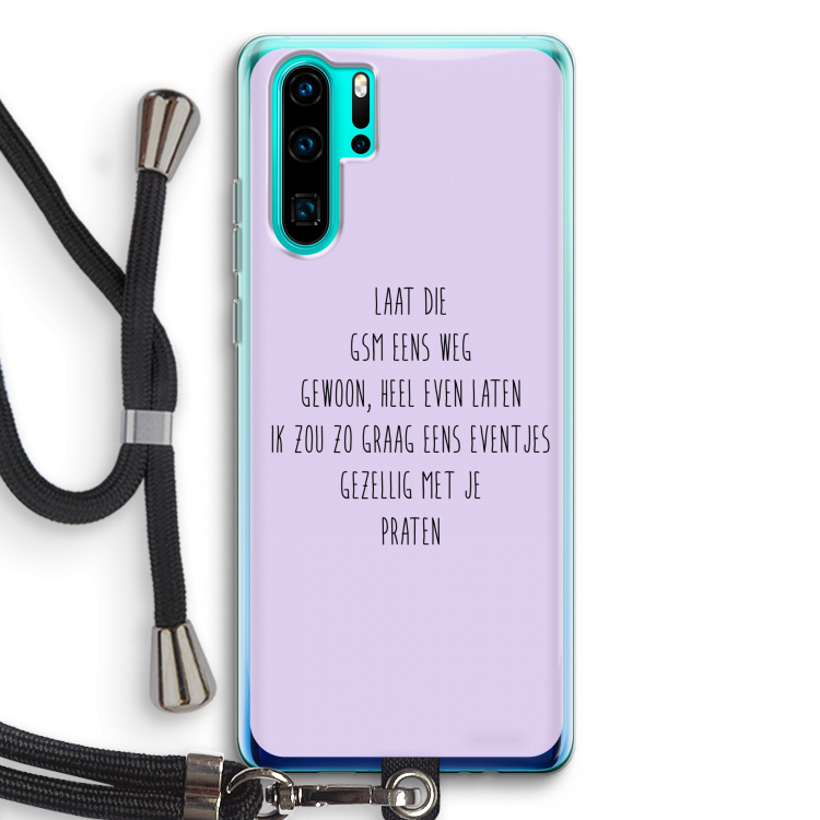 GSM: Huawei P30 Pro Transparant Hoesje met koord