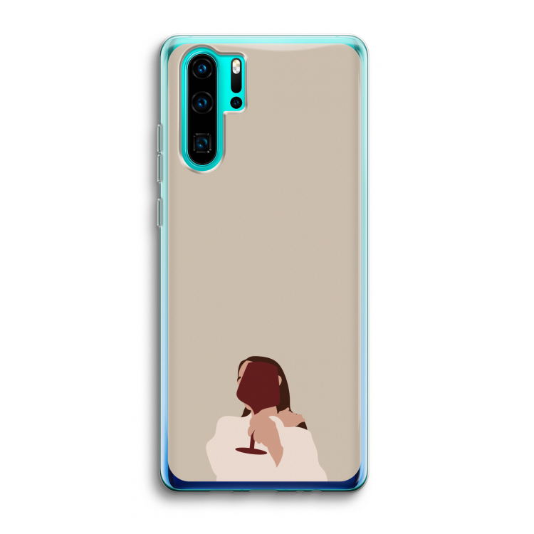I drink wine: Huawei P30 Pro Transparant Hoesje