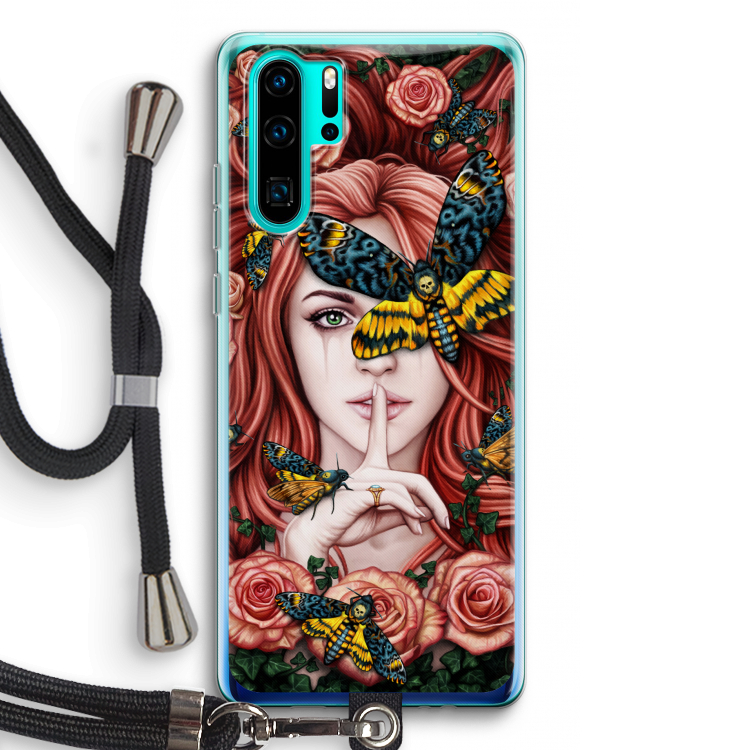 Lady Moth: Huawei P30 Pro Transparant Hoesje met koord