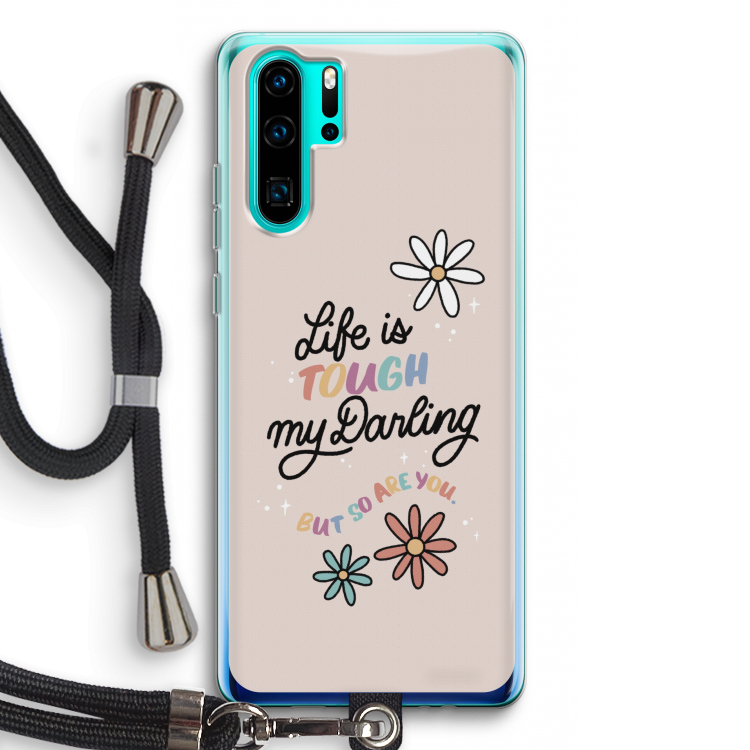 Tough Life: Huawei P30 Pro Transparant Hoesje met koord