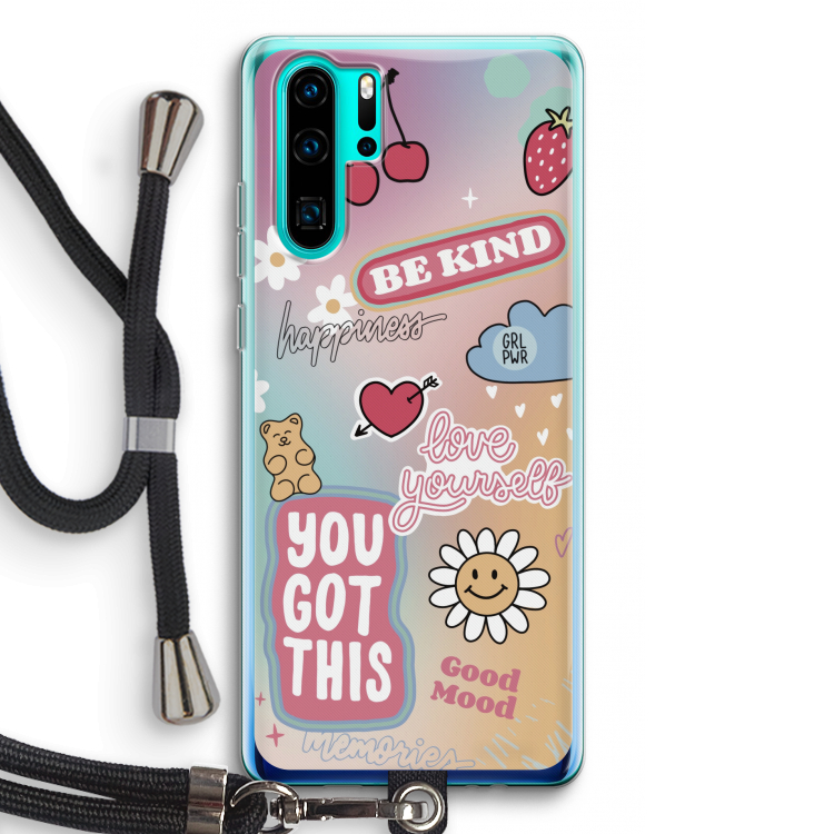 Positivity: Huawei P30 Pro Transparant Hoesje met koord