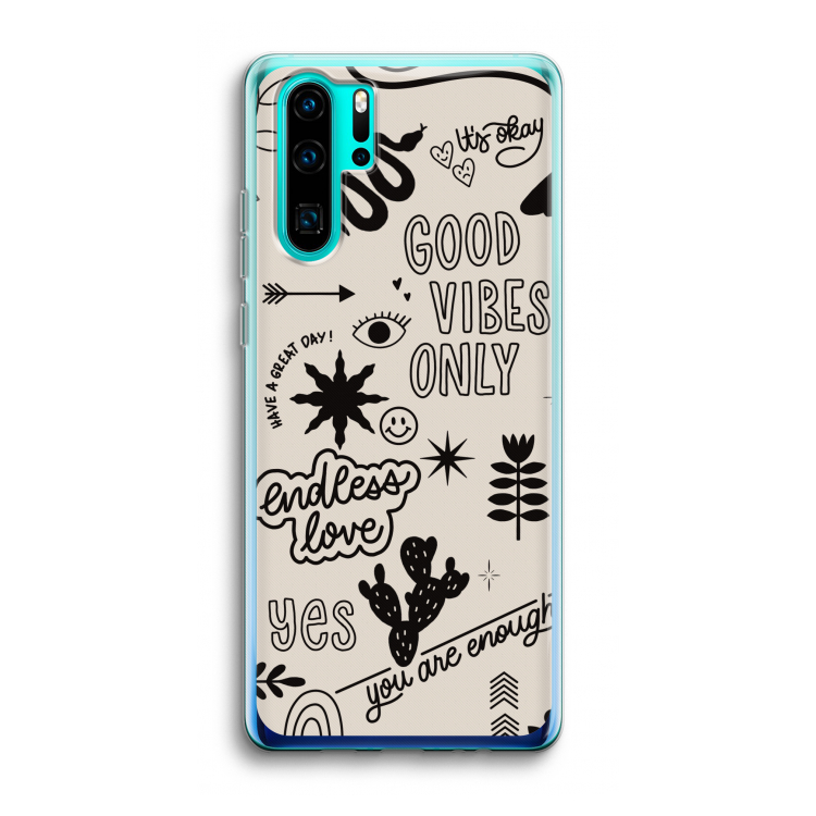 Good vibes: Huawei P30 Pro Transparant Hoesje