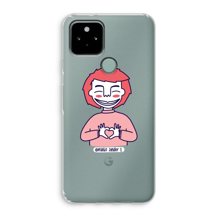 Hartje: Google Pixel 5 Transparant Hoesje