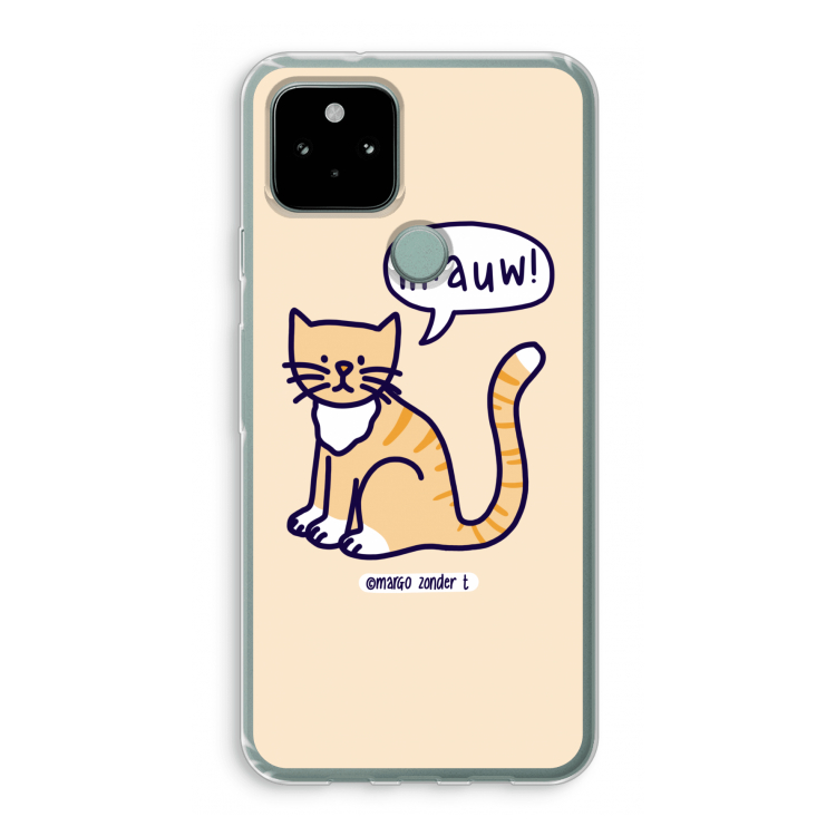 Miauw: Google Pixel 5 Transparant Hoesje