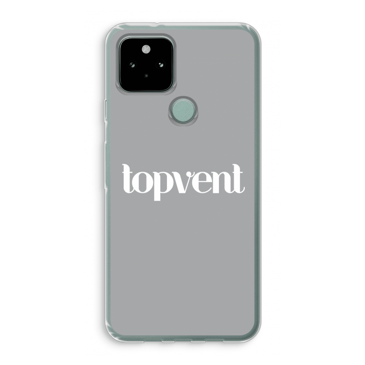 Topvent Grijs Wit: Google Pixel 5 Transparant Hoesje