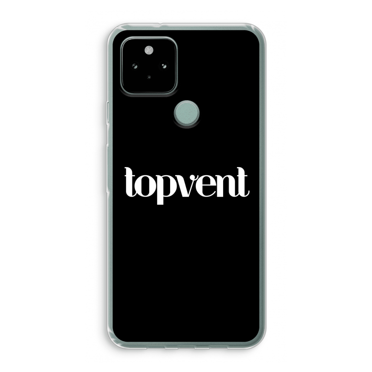 Topvent Zwart: Google Pixel 5 Transparant Hoesje
