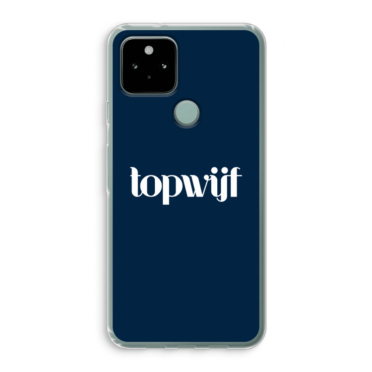 Topwijf Navy: Google Pixel 5 Transparant Hoesje