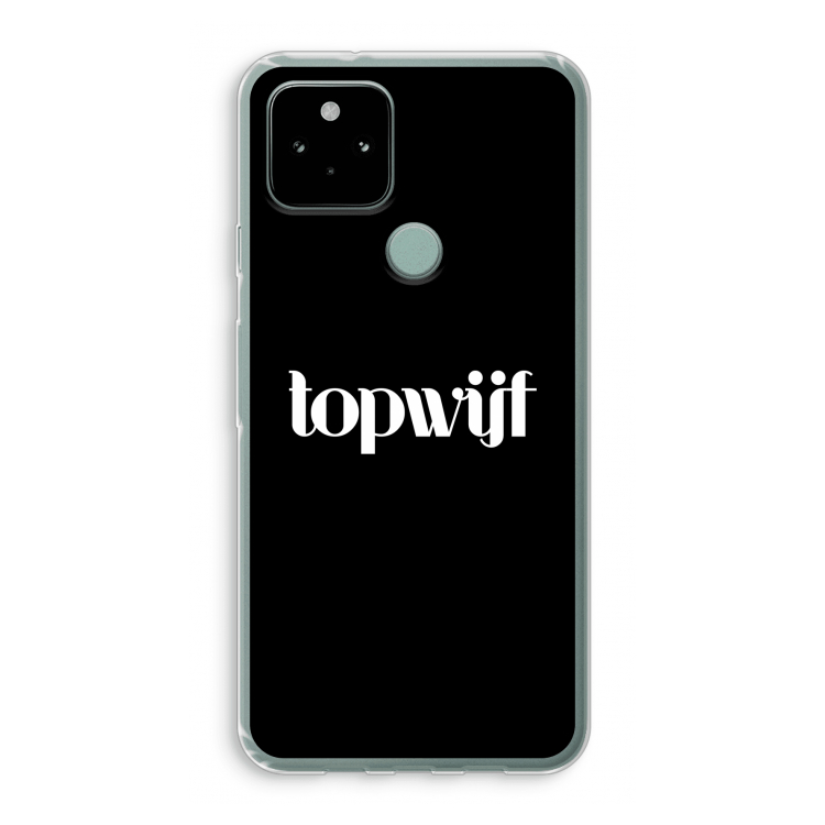 Topwijf Zwart: Google Pixel 5 Transparant Hoesje
